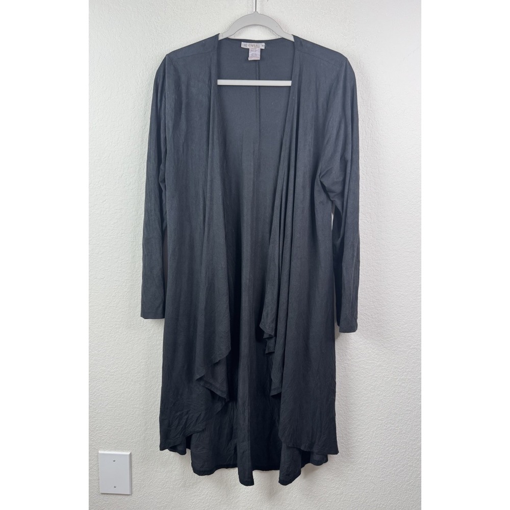 Honey & Lace Open Front Draped Cardigan Women's M Charcoal Gray Loungewear‎ Soft